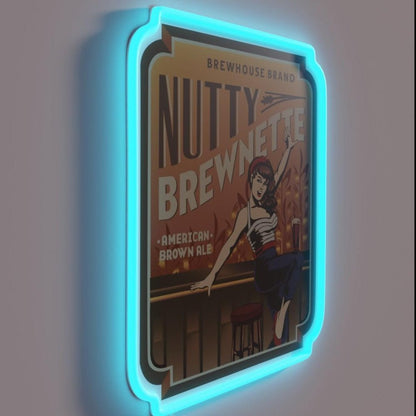 The Nutty Brewnette American Brown Ale Rgb Led Neon Sign - Shineneon