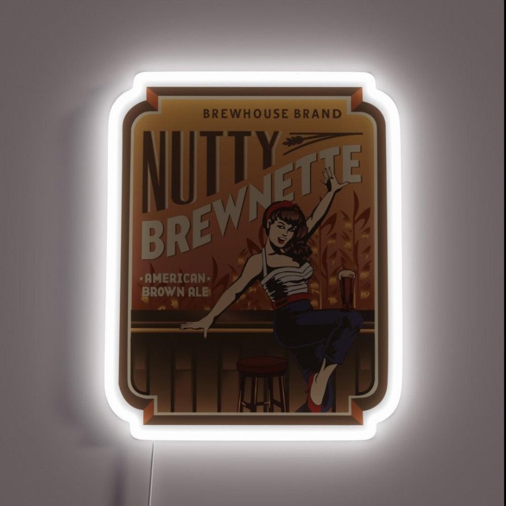 The Nutty Brewnette American Brown Ale Rgb Led Neon Sign - Shineneon