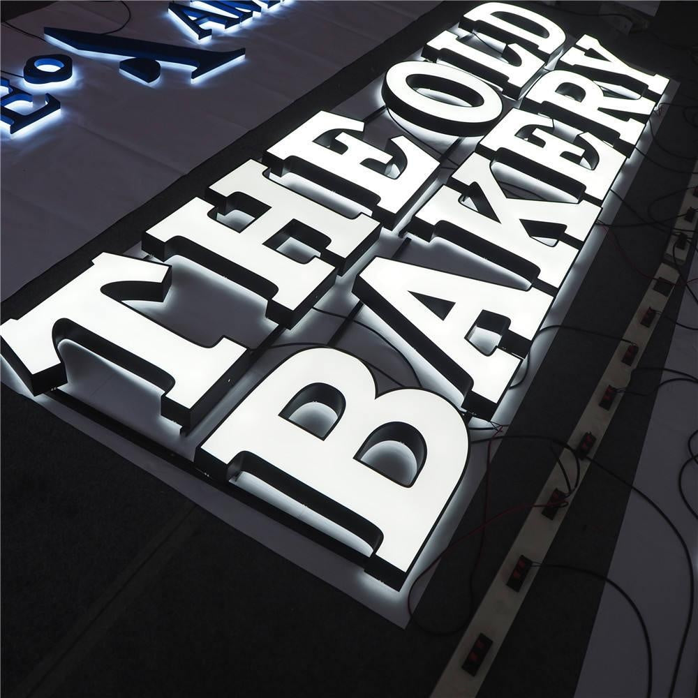 The Old Bakery 3D Front And Back Lit Letters Metal Led Sign