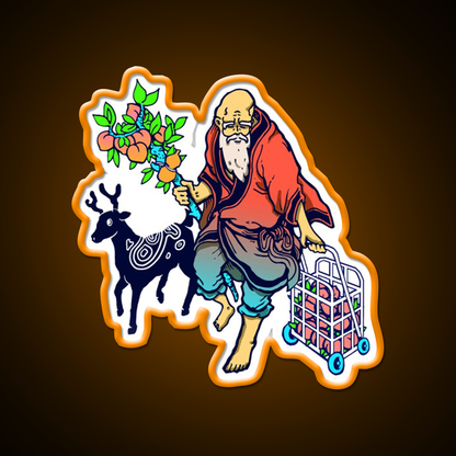 The Old Man Fromthe South Pole Asian Cultural Led Neon Sign Rgb Color - LED neon sign view 6