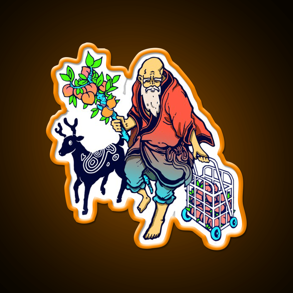 The Old Man Fromthe South Pole Asian Cultural Led Neon Sign Rgb Color - Shineneon