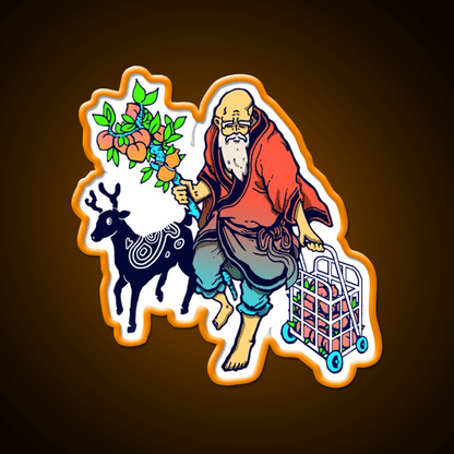 The Old Man Fromthe South Pole Asian Cultural Led Neon Sign Rgb Color - Shineneon