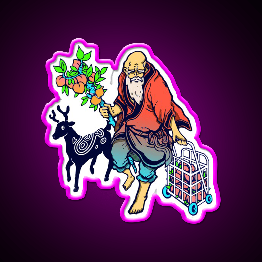 The Old Man Fromthe South Pole Asian Cultural Led Neon Sign Rgb Color - Shineneon