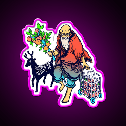 The Old Man Fromthe South Pole Asian Cultural Led Neon Sign Rgb Color - Shineneon
