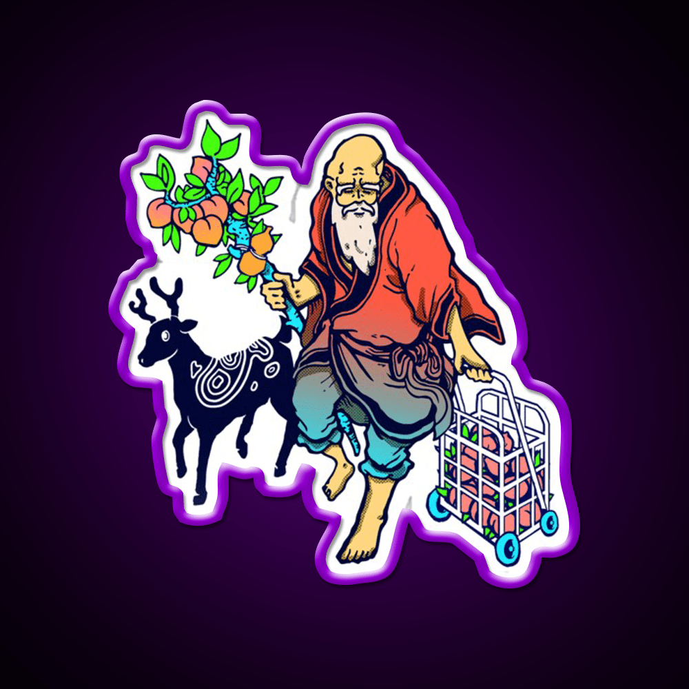 The Old Man Fromthe South Pole Asian Cultural Led Neon Sign Rgb Color - Shineneon
