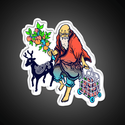 The Old Man Fromthe South Pole Asian Cultural Led Neon Sign Rgb Color - Shineneon