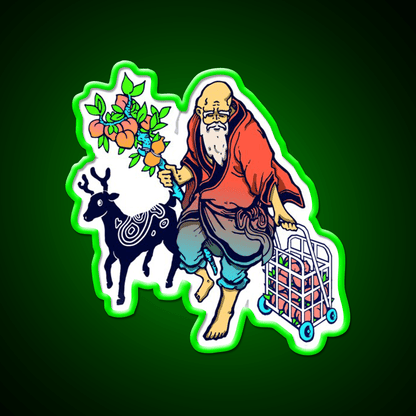 The Old Man Fromthe South Pole Asian Cultural Led Neon Sign Rgb Color - Shineneon