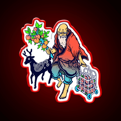 The Old Man Fromthe South Pole Asian Cultural Led Neon Sign Rgb Color - Shineneon