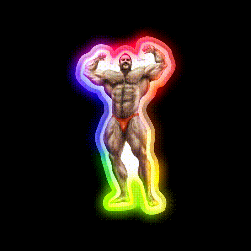 The Olympian Digital Rendering Gym Fitness Led Neon Sign Rgb Color