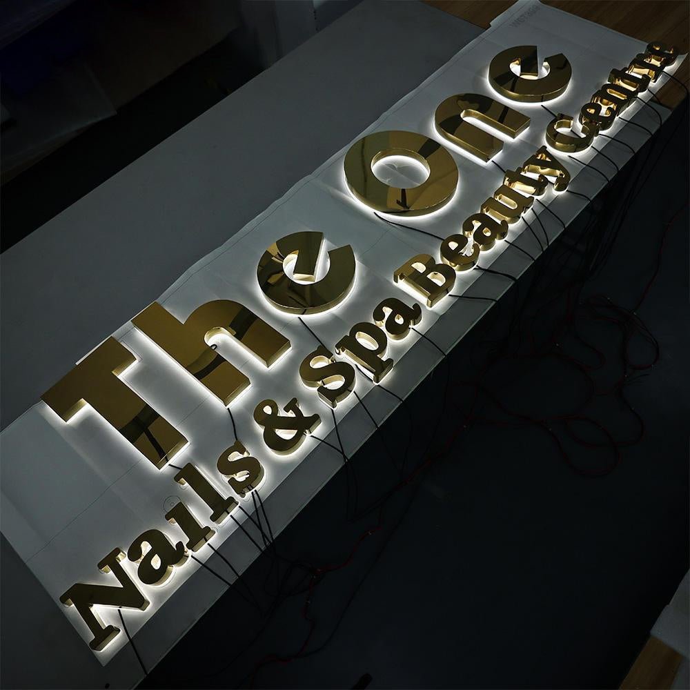 The One Nails And Spa Beauty Center 3D Backlit Letters Business Metal Led Sign - Shineneon
