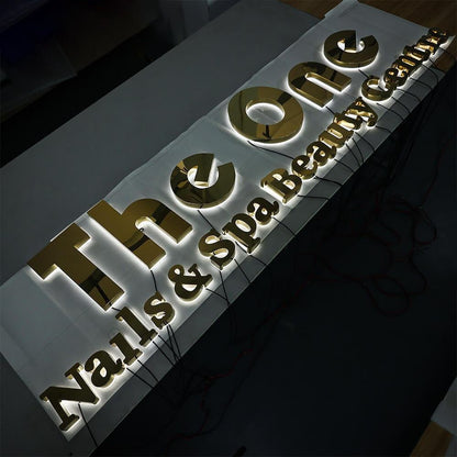 The One Nails And Spa Beauty Center 3D Backlit Letters Business Metal Led Sign - Shineneon