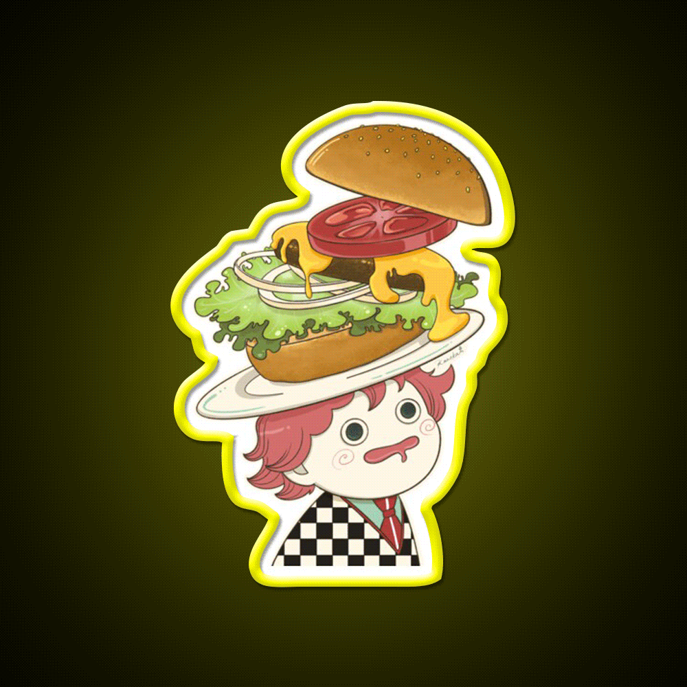 The Only Thing On My Mind Fast Food Led Neon Sign For Burger Place Rgb Color - Custom LED neon sign front view
