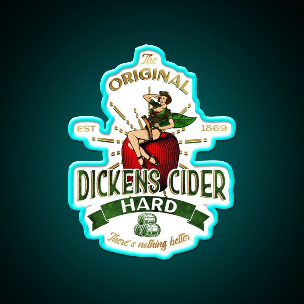 The Original Hard Dickens Cider Beer Bar Decor Led Neon Sign Rgb Color - Size and dimension reference