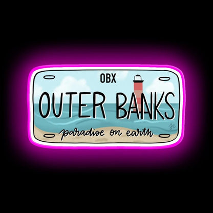 The Original Obx License Plate Bright Neon Sign - Shineneon