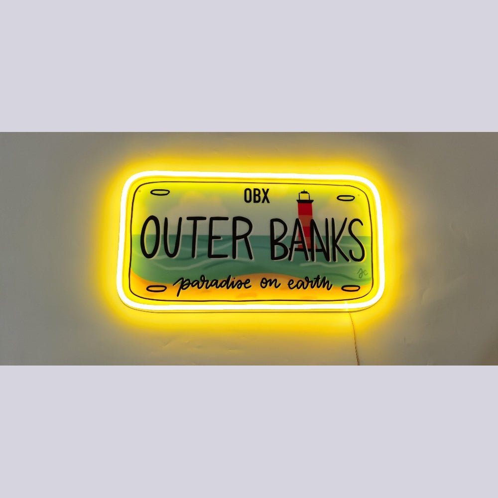 The Original Obx License Plate Bright Neon Sign - Shineneon