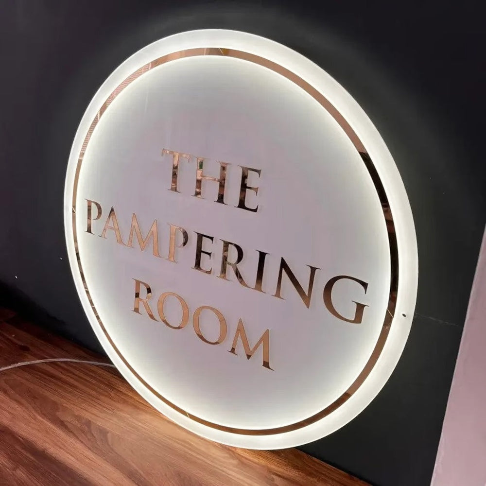 The Pampering Room Acrylic Business Logo Sign