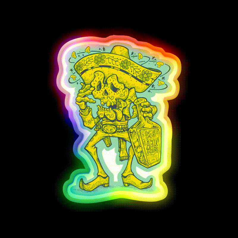 The Party King Party Drink Tequila Led Neon Sign Rgb Color - LED neon sign close-up detail