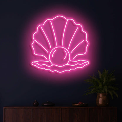 The Pearl Neon Skilt Elegant Glow Symbolizing Rarity And Beauty - Shineneon