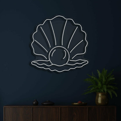 The Pearl Neon Skilt Elegant Glow Symbolizing Rarity And Beauty - Shineneon