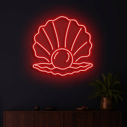 The Pearl Neon Skilt Elegant Glow Symbolizing Rarity And Beauty - Shineneon