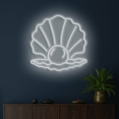 The Pearl Neon Skilt Elegant Glow Symbolizing Rarity And Beauty - Shineneon
