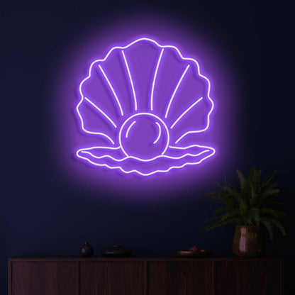 The Pearl Neon Skilt Elegant Glow Symbolizing Rarity And Beauty - Shineneon