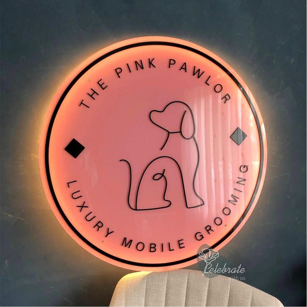 The Pink Pawlor Acrylic Business Logo Sign - Shineneon