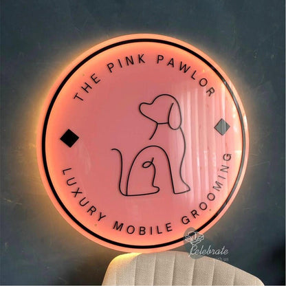 The Pink Pawlor Acrylic Business Logo Sign - Shineneon