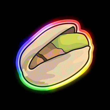The Pistachio Snack Food Led Neon Sign Rgb Color - LED neon sign close-up detail