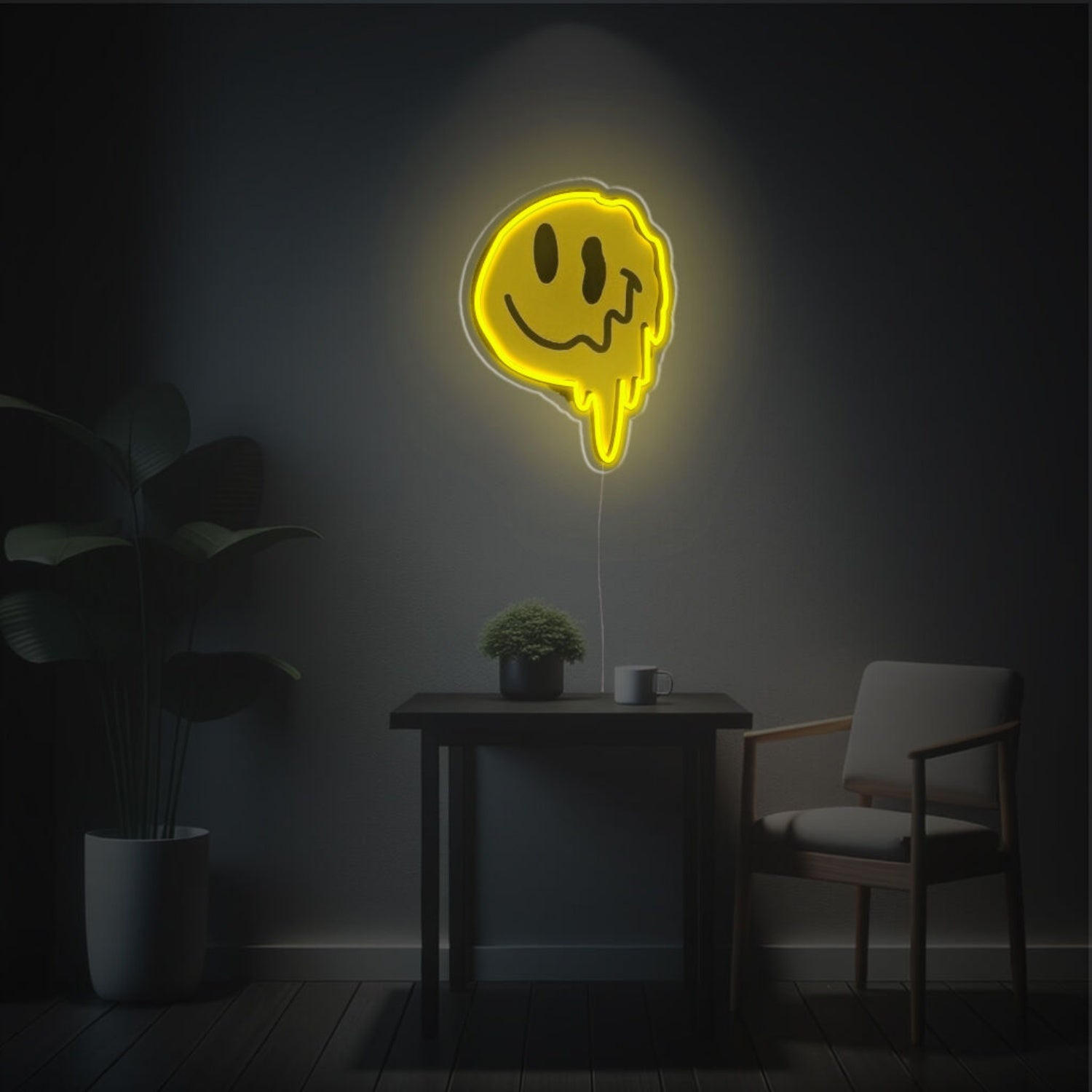 The Playful Charm Of Melting Twisted Smily Face Led Neon Acrylic Artwork | Shineneon