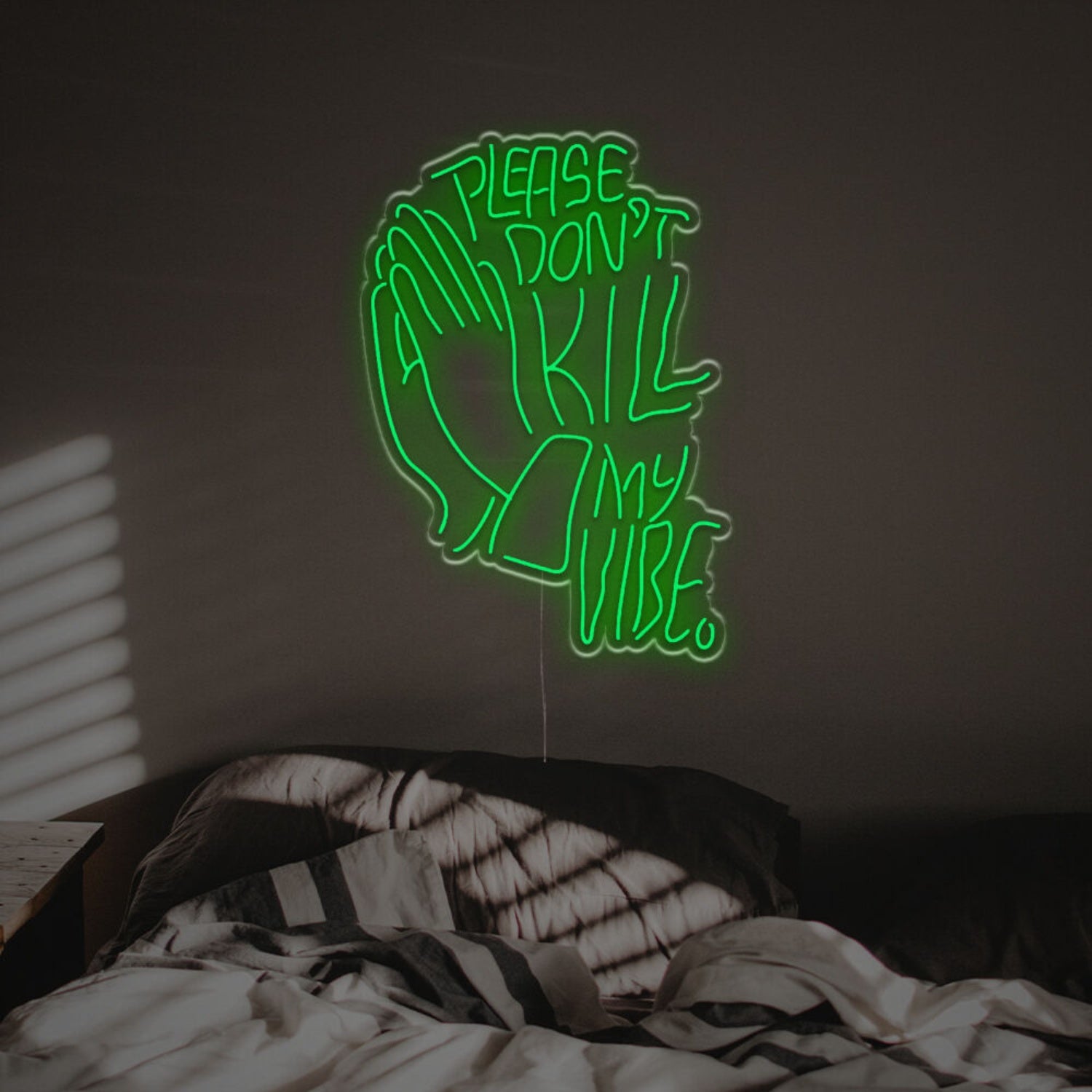 The Please Dont Kill My Vibe With Pray Gesture Led Neon Sign | Shineneon