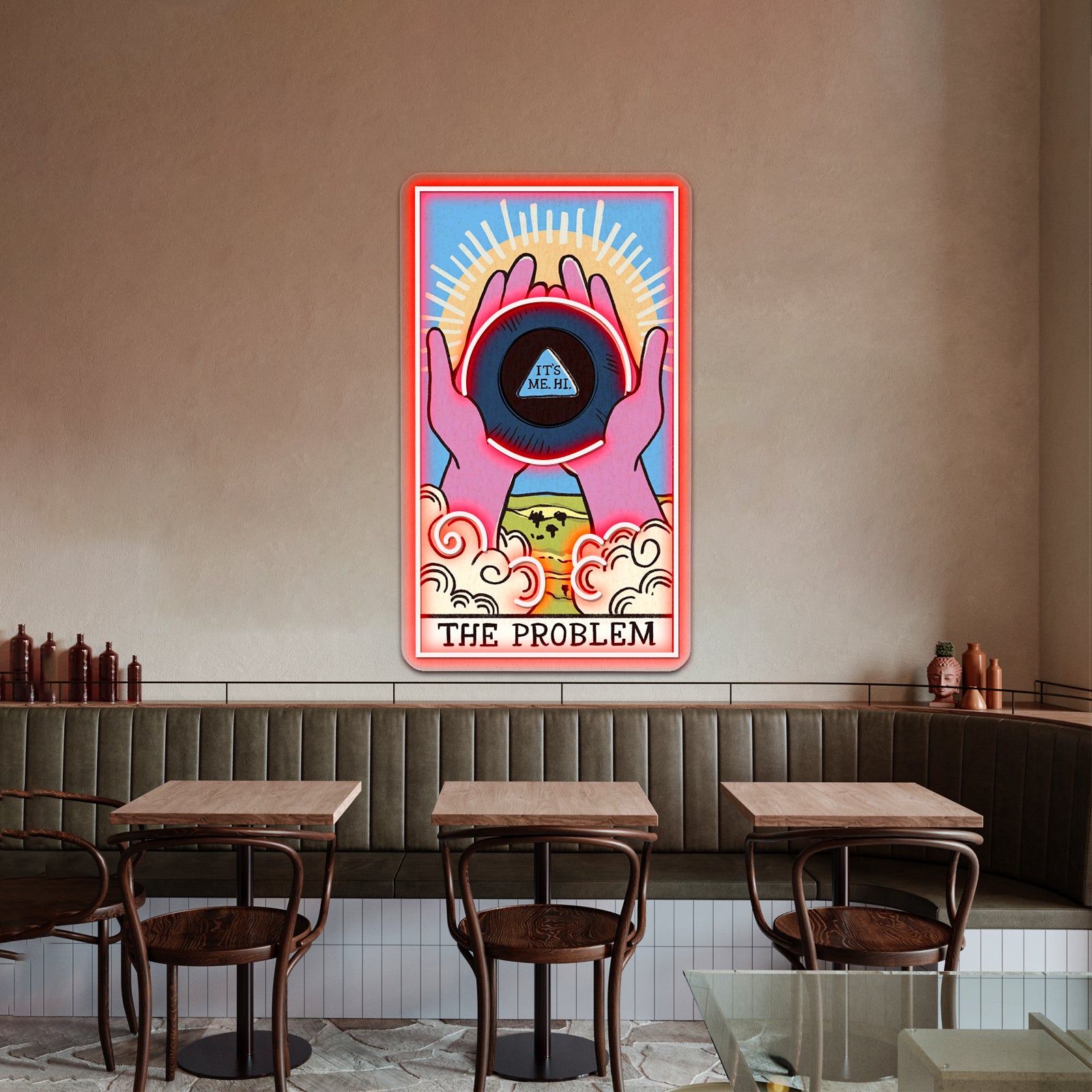 The Problem Tarot Card Neon Sign Artwork For Funny Neon Signs | Shineneon