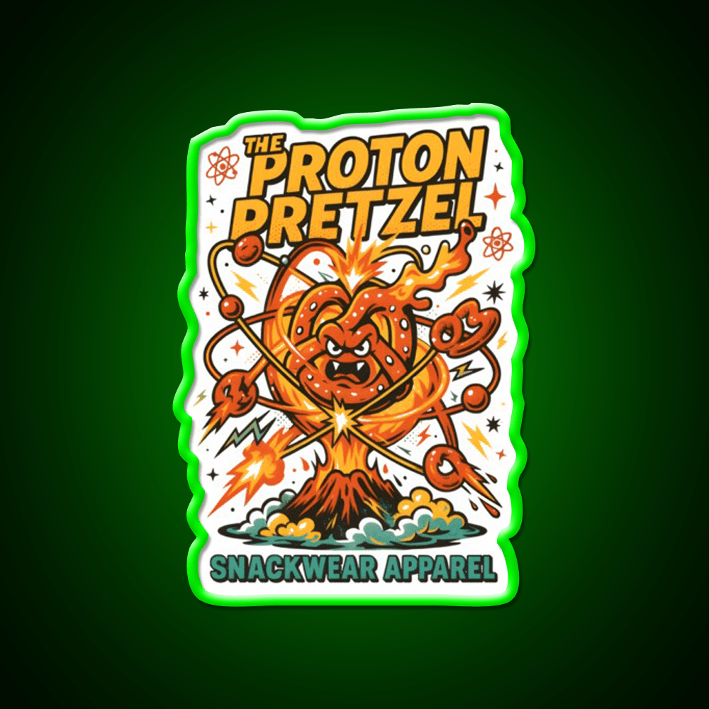 The Proton Pretzel Atomic Snack Meltdown Snack Food Led Neon Sign Rgb Color - Shineneon