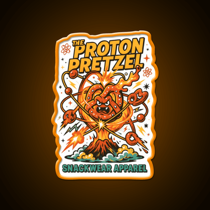 The Proton Pretzel Atomic Snack Meltdown Snack Food Led Neon Sign Rgb Color - Shineneon