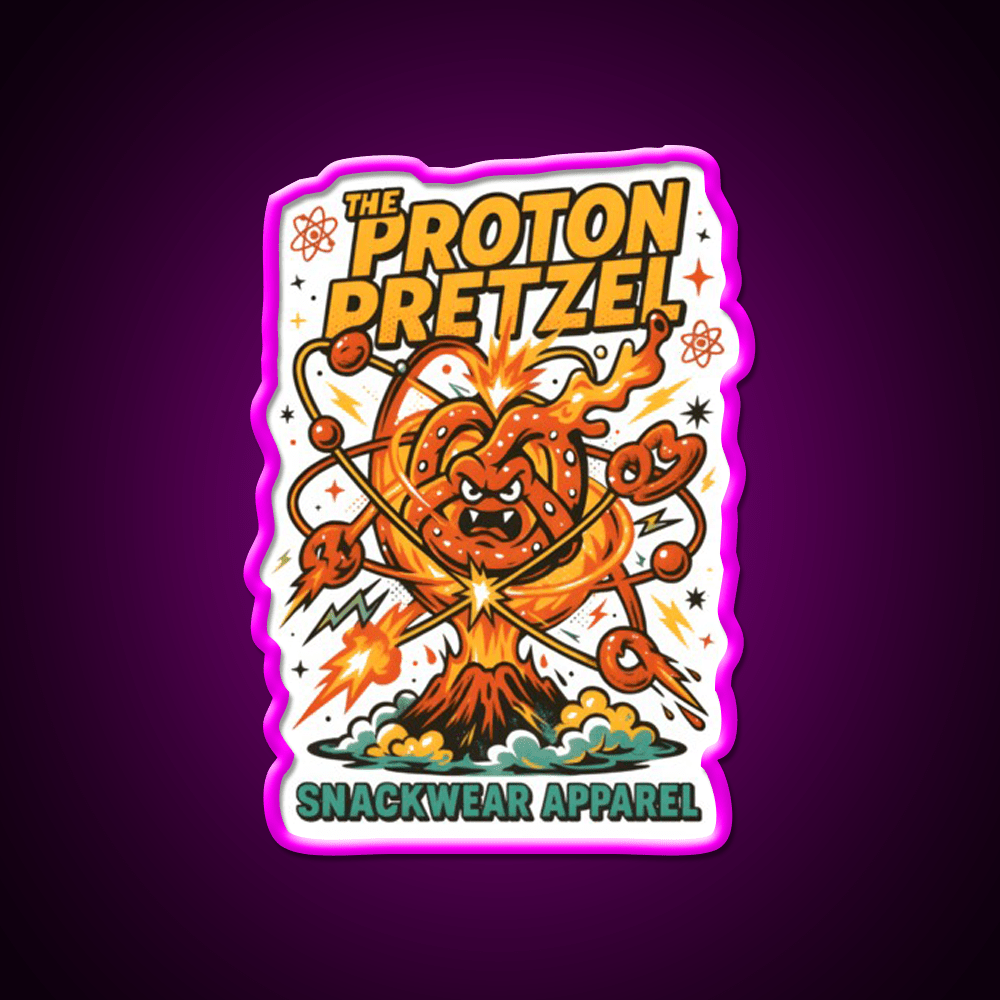 The Proton Pretzel Atomic Snack Meltdown Snack Food Led Neon Sign Rgb Color - Shineneon