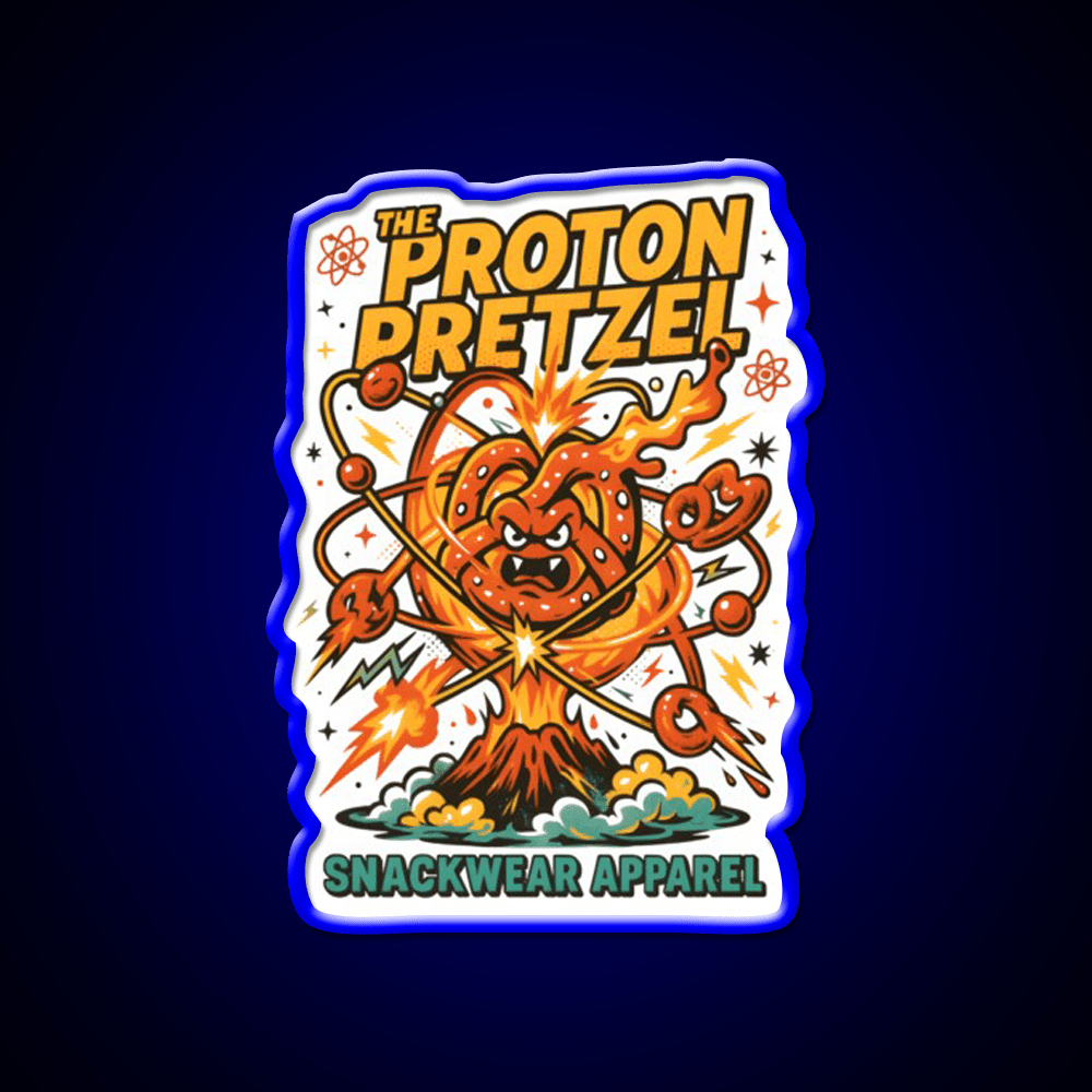The Proton Pretzel Atomic Snack Meltdown Snack Food Led Neon Sign Rgb Color - Shineneon