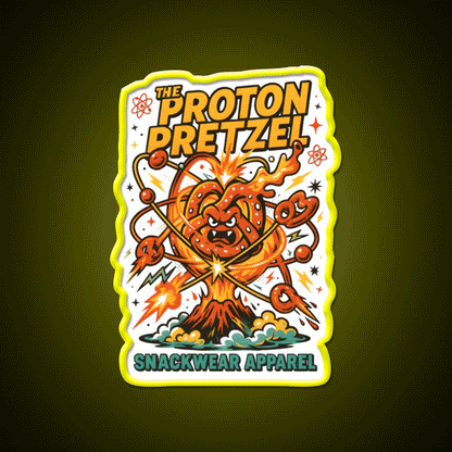 The Proton Pretzel Atomic Snack Meltdown Snack Food Led Neon Sign Rgb Color - Custom LED neon sign front view