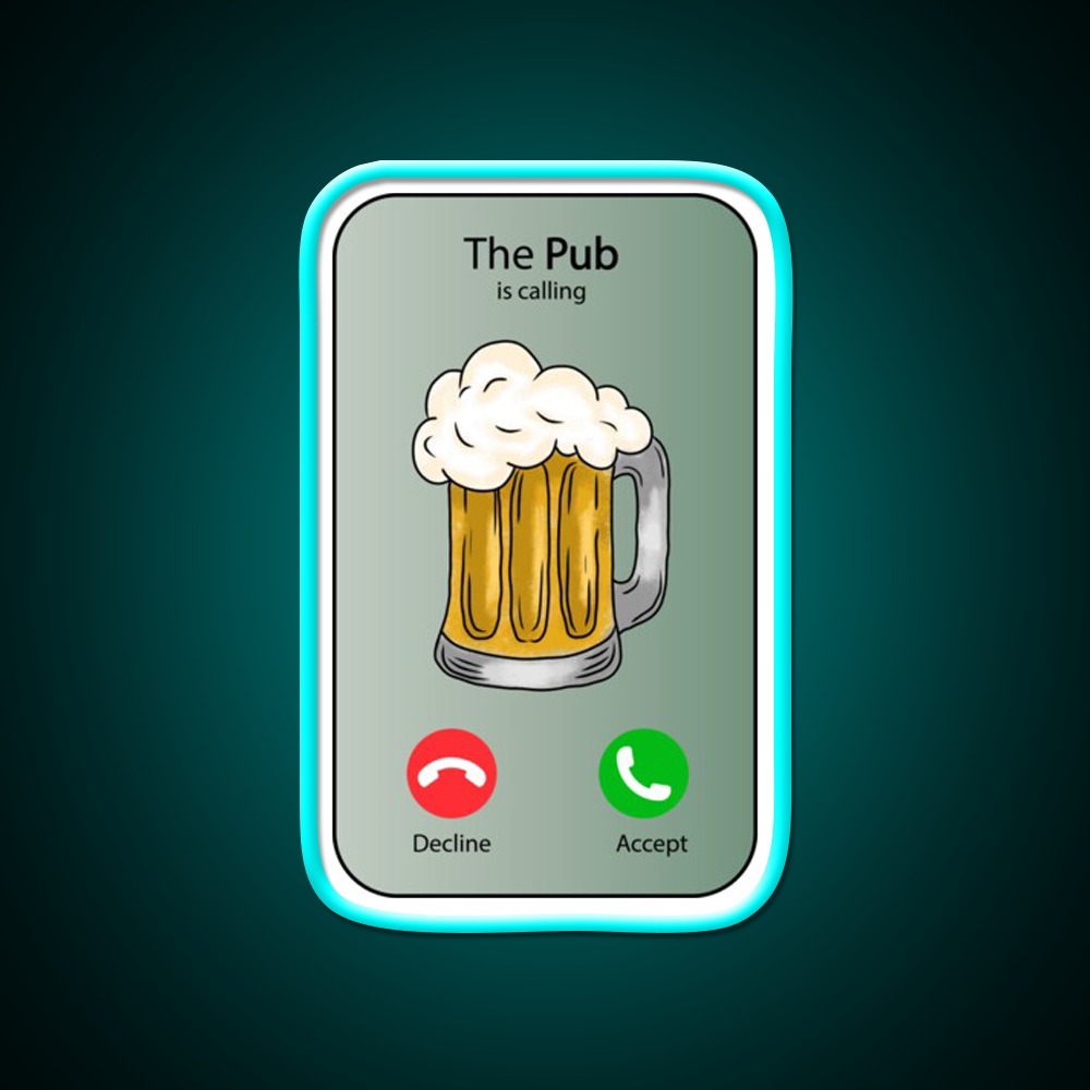 The Pub Calling Decline Or Accept Man Cave Bar Led Neon Sign Rgb Color