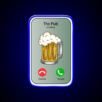 The Pub Calling Decline Or Accept Man Cave Bar Led Neon Sign Rgb Color