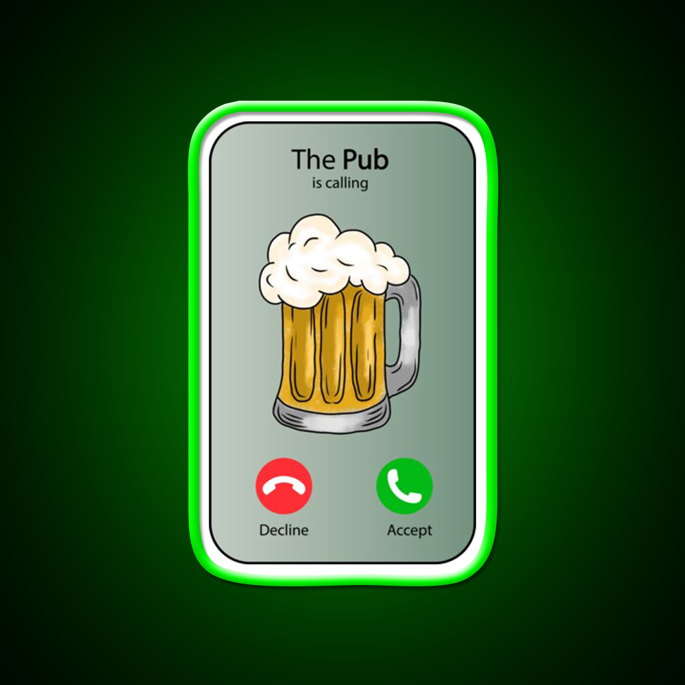 The Pub Calling Decline Or Accept Man Cave Bar Led Neon Sign Rgb Color