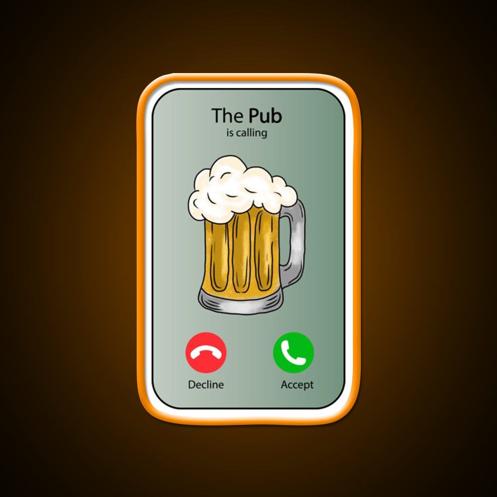 The Pub Calling Decline Or Accept Man Cave Bar Led Neon Sign Rgb Color