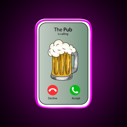 The Pub Calling Decline Or Accept Man Cave Bar Led Neon Sign Rgb Color