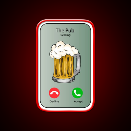 The Pub Calling Decline Or Accept Man Cave Bar Led Neon Sign Rgb Color