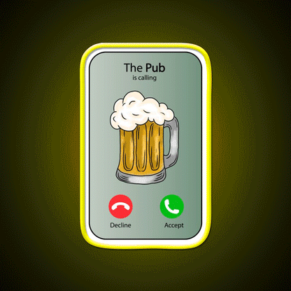 The Pub Calling Decline Or Accept Man Cave Bar Led Neon Sign Rgb Color