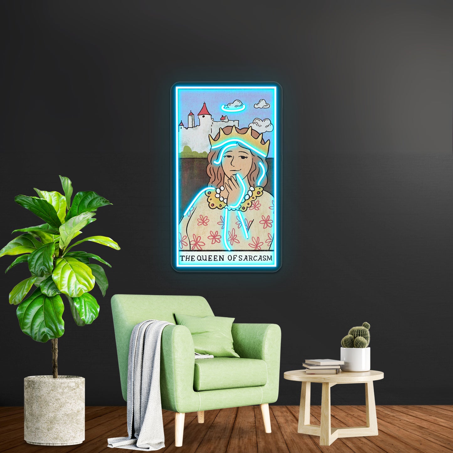 The Queen Of Sarcasm Tarot Card Neon Sign Artwork For Led Neon