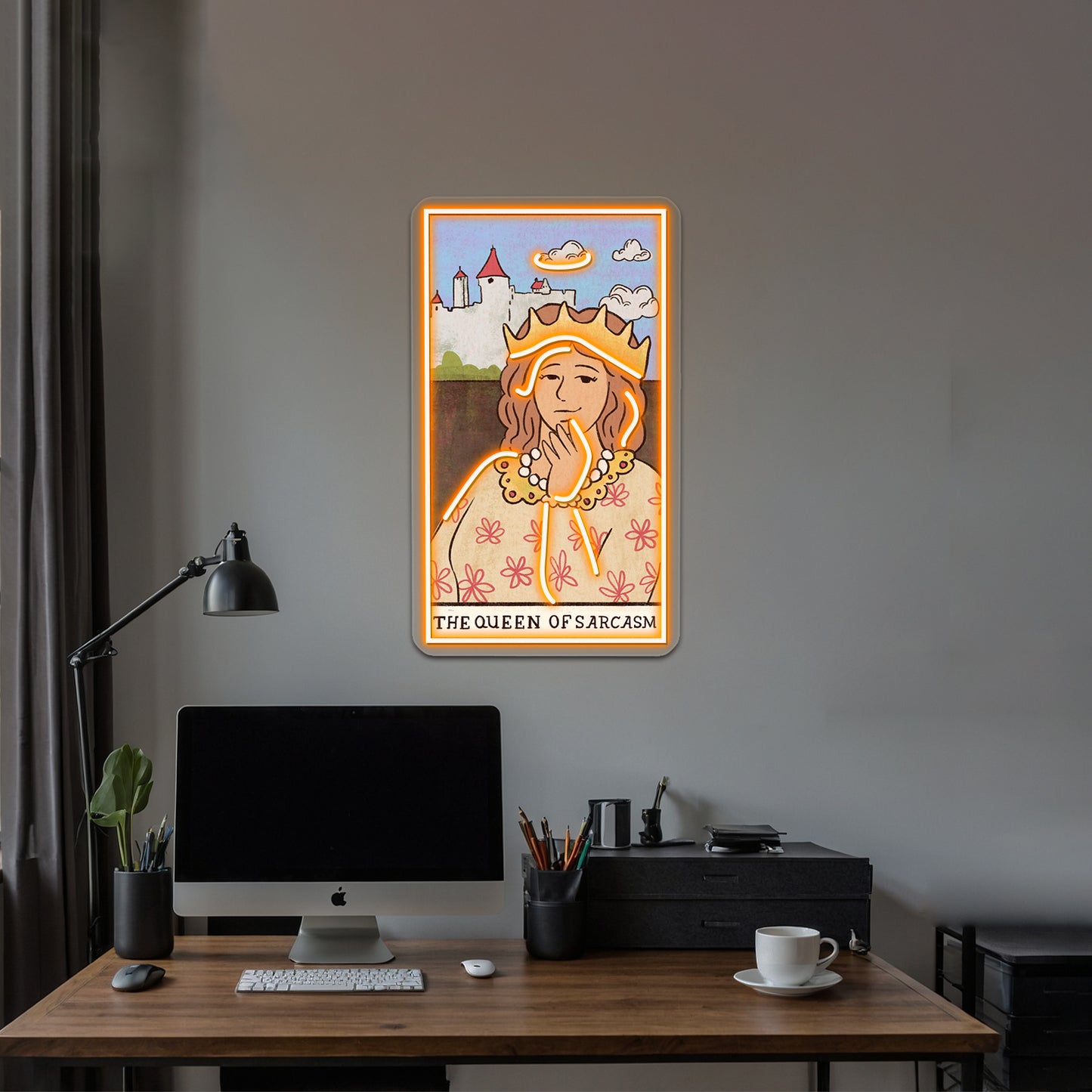 The Queen Of Sarcasm Tarot Card Neon Sign Artwork For Led Neon