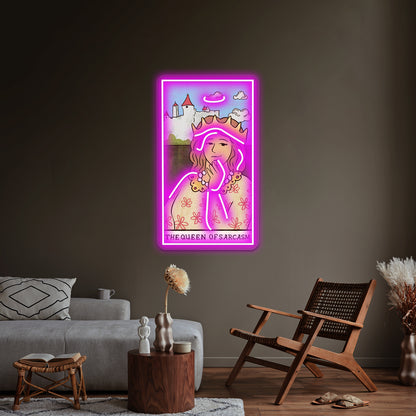 The Queen Of Sarcasm Tarot Card Neon Sign Artwork For Led Neon