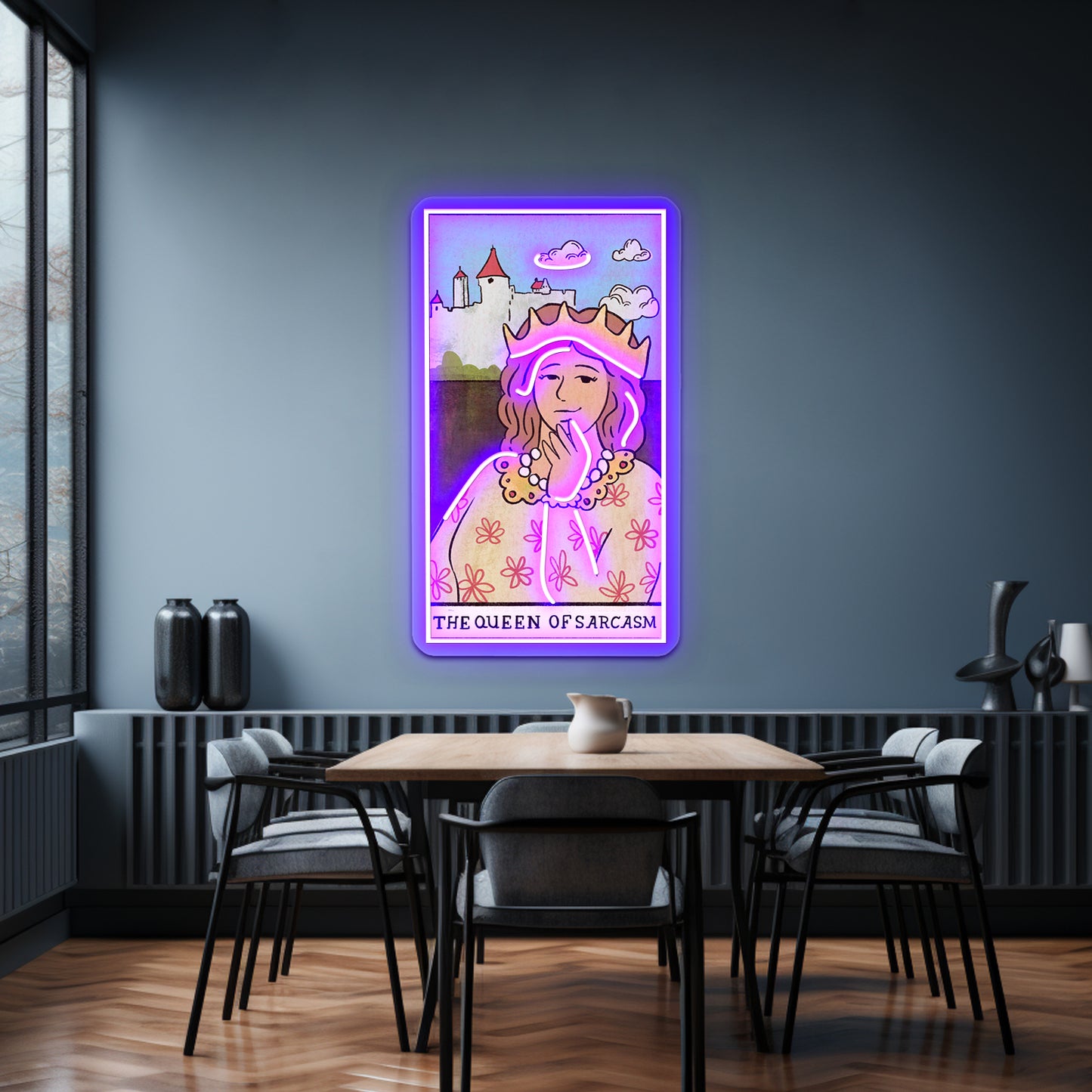 The Queen Of Sarcasm Tarot Card Neon Sign Artwork For Led Neon