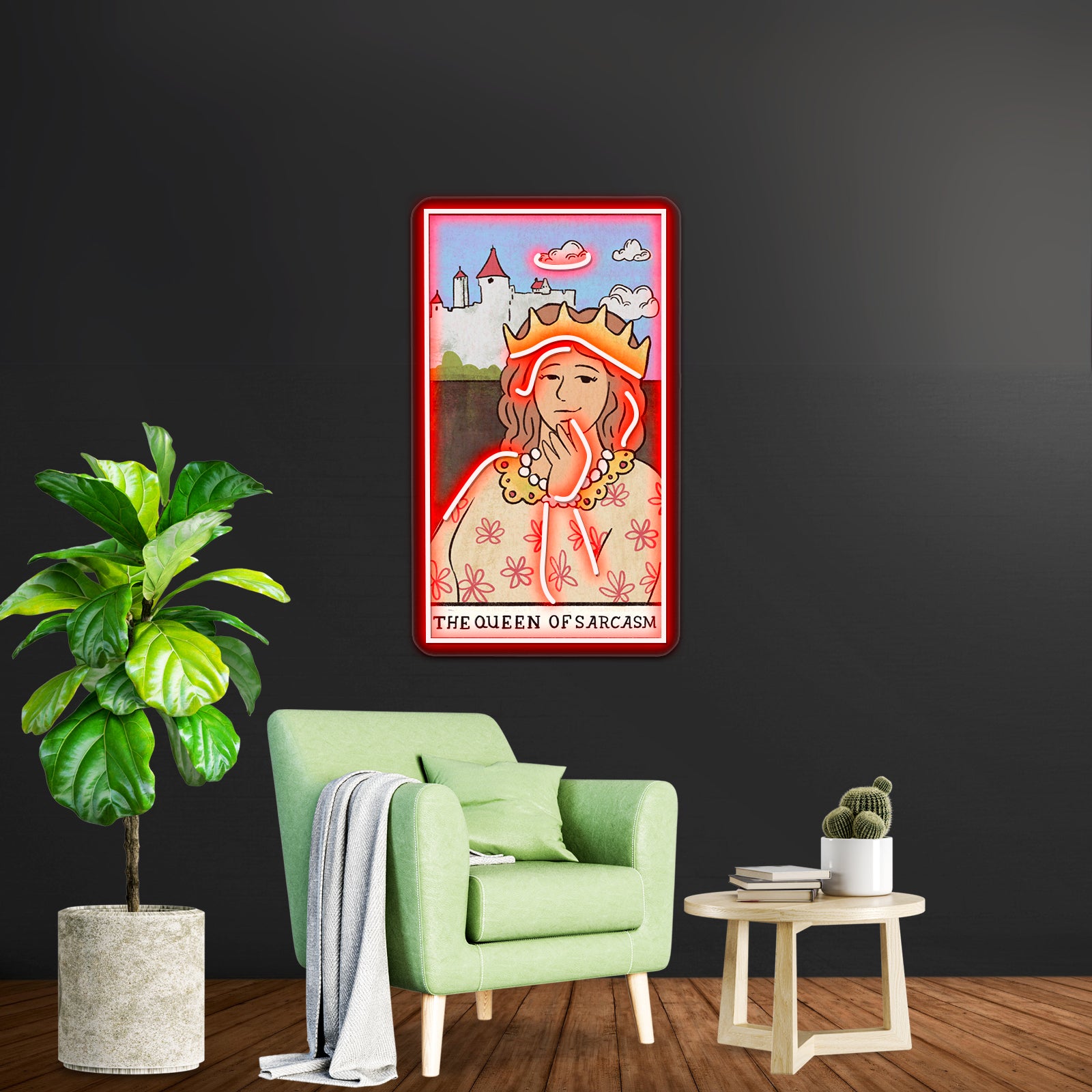 The Queen Of Sarcasm Tarot Card Neon Sign Artwork For Led Neon | Shineneon