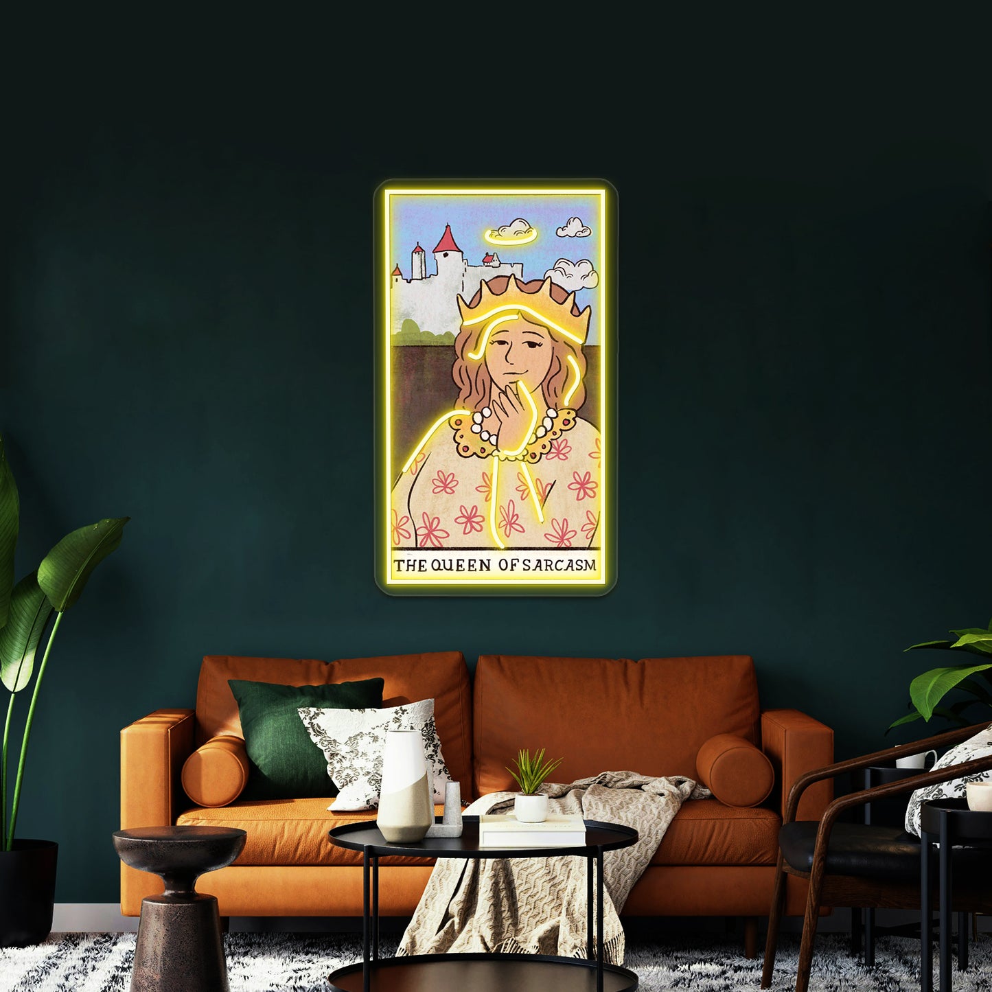 The Queen Of Sarcasm Tarot Card Neon Sign Artwork For Led Neon